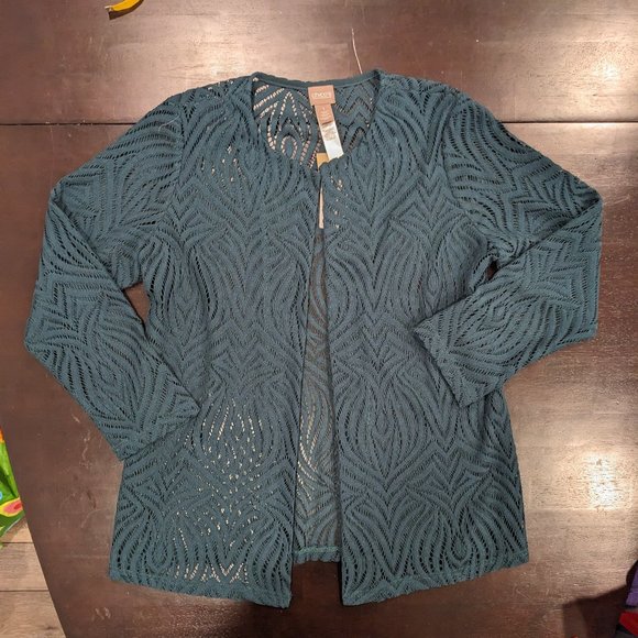 Chico's Lace Cardigan Size 1 (Large) New With Tags - Picture 1 of 4